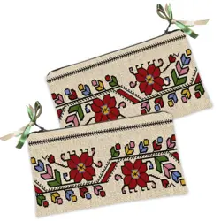 Dámská kosmetická taštička Květinový ornament